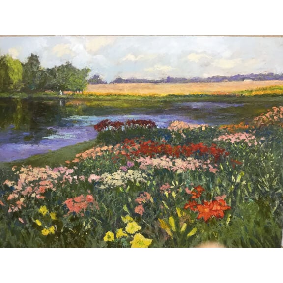 Artwork featuring a scene from the Daylily Festival