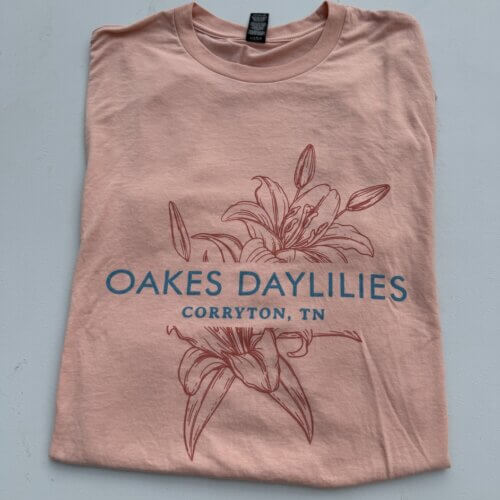 Oakes Daylilies peach Lily tee